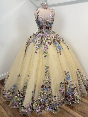 Ragazza Fashion EV37-637 Quinceañera Dress Nude/Multi – Size 7